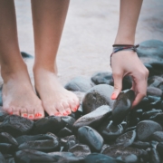 woman's feet on rocks - ionic foot baths